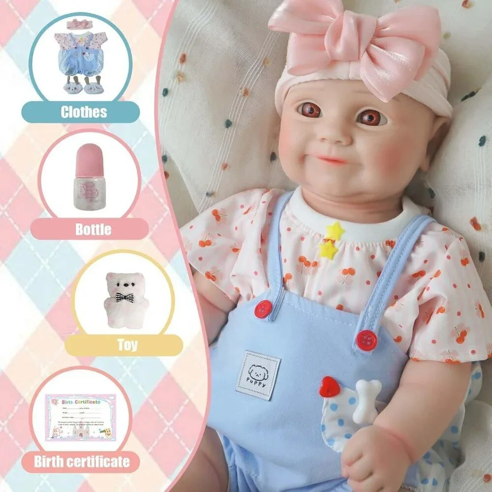 18.5Inch Full Silicone Reborn Baby Doll Levi Ivory Angelic Face Toddler Boy Doll